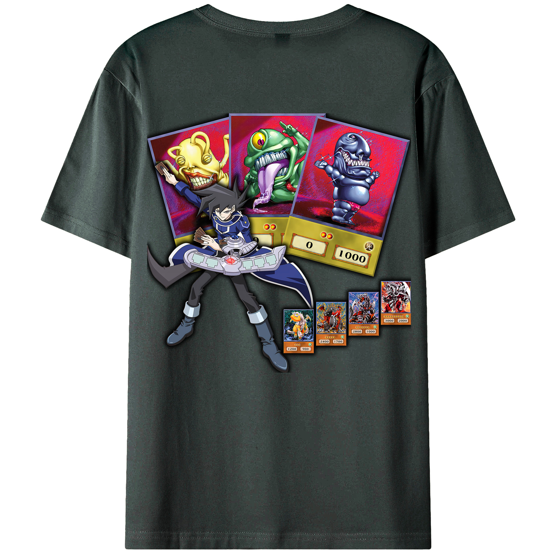 （画像用） 遊☆戯☆王 Yu-Gi-Oh! 綿100％ メンズ半袖Tシャツ（バックプリント） 通気性